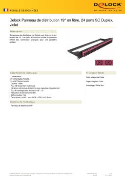 DeLOCK 43396 19″ Fibre Patch Panel 24 port SC Duplex violet Fiche technique