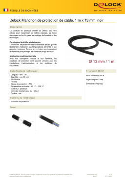 DeLOCK 60457 Cable protection sleeve 1 m x 13 mm black Fiche technique