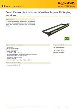 DeLOCK 43385 19″ Fibre Patch Panel 24 port SC Simplex limegreen Fiche technique