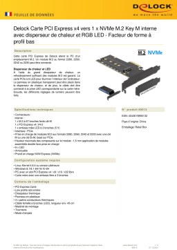 DeLOCK 89013 PCI Express x4 Card to 1 x internal NVMe M.2 Key M Fiche technique