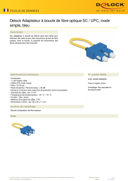 DeLOCK 86920 Optical Fiber loopback Adapter SC / UPC singlemode blue Fiche technique