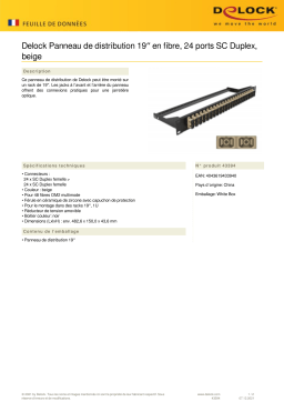 DeLOCK 43394 19″ Fibre Patch Panel 24 port SC Duplex beige Fiche technique