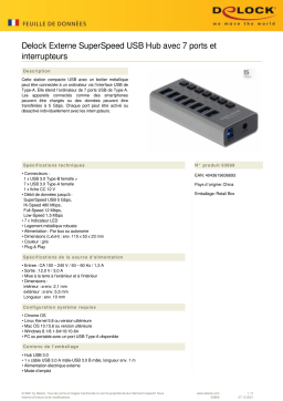 DeLOCK 63669 External SuperSpeed USB Hub Fiche technique