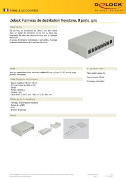 DeLOCK 43412 Keystone Patch Panel 8 Port grey Fiche technique