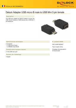 DeLOCK 65063 Adapter USB micro-B male to USB Mini 5 pin female Fiche technique