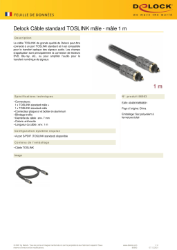 DeLOCK 86983 TOSLINK Standard Cable male - male 1 m Fiche technique