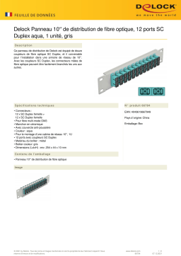 DeLOCK 66794 10″ Fiber Optic Patch Panel 12 Port SC Duplex aqua 1U grey Fiche technique