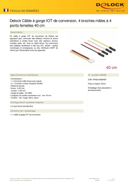 DeLOCK 86949 Conversion IOT Grove Cable 4 x pin male to 4 x Jumper female 40 cm Fiche technique