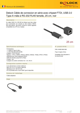 DeLOCK 64162 Serial Connection Cable Fiche technique