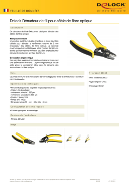 DeLOCK 90552 Fiber Optic Wire Stripper for optic fiber cable Fiche technique