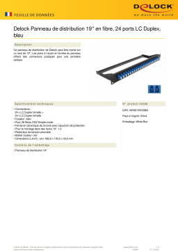 DeLOCK 43386 19″ Fibre Patch Panel 24 port LC Duplex blue Fiche technique