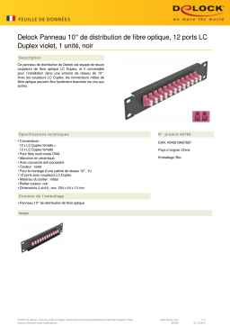 DeLOCK 66769 10″ Fiber Optic Patch Panel 12 Port LC Duplex violet 1U black Fiche technique