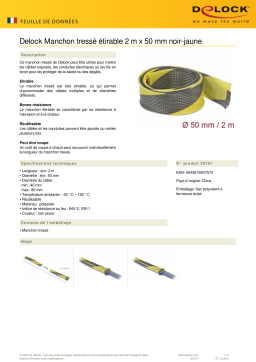 DeLOCK 20757 Braided Sleeve stretchable 2 m x 50 mm black-yellow Fiche technique