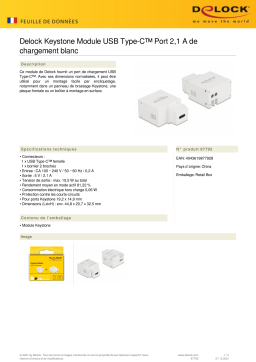 DeLOCK 87792 Keystone Module USB Type-C™ Charging Port 2.1 A white Fiche technique