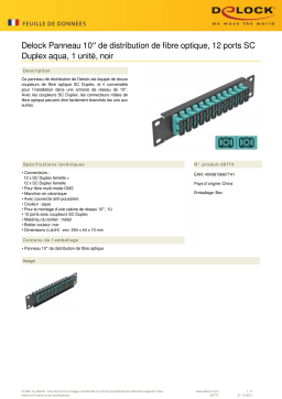 DeLOCK 66774 10″ Fiber Optic Patch Panel 12 Port SC Duplex aqua 1U black Fiche technique