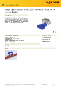 DeLOCK 19511 Butterfly Hose Clamp stainless steel 400 SS 10 - 16 mm 5 pieces blue Fiche technique