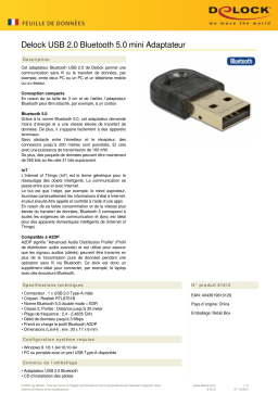 DeLOCK 61012 USB 2.0 Bluetooth 5.0 mini adapter Fiche technique