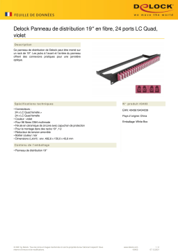 DeLOCK 43403 19″ Fibre Patch Panel 24 port LC Quad violet Fiche technique