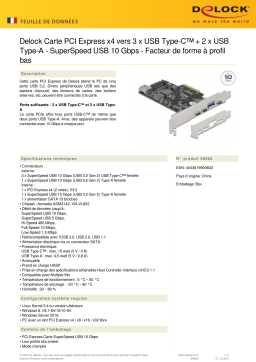 DeLOCK 90060 PCI Express x4 Card to 3 x USB Type-C™ + 2 x USB Type-A - SuperSpeed USB 10 Gbps - Low Profile Form Factor Fiche technique