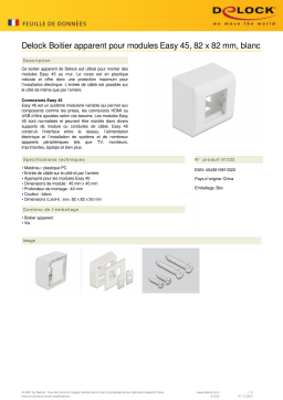 DeLOCK 81332 Surface-mounted Housing for Easy 45 Modules 82 x 82 mm, white Fiche technique