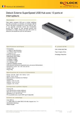 DeLOCK 63738 External SuperSpeed USB Hub Fiche technique