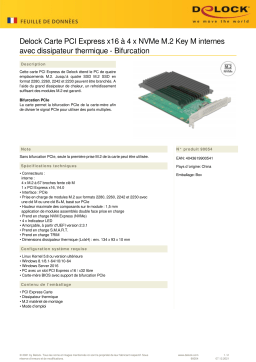 DeLOCK 90054 PCI Express x16 Card to 4 x internal NVMe M.2 Key M Fiche technique