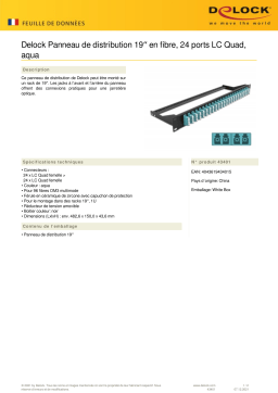 DeLOCK 43401 19″ Fibre Patch Panel 24 port LC Quad aqua Fiche technique