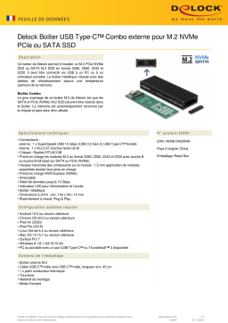 DeLOCK 42004 External USB Type-C™ Combo Enclosure for M.2 NVMe PCIe or SATA SSD Fiche technique