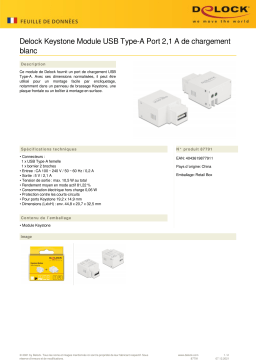 DeLOCK 87791 Keystone Module USB Type-A Charging Port 2.1 A white Fiche technique