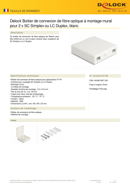 DeLOCK 87139 Optical Fiber Connection Box for wall mounting for 2 x SC Simplex or LC Duplex white  Fiche technique