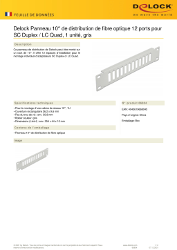 DeLOCK 66804 10″ Fiber Optic Patch Panel 12 Port for SC Duplex / LC Quad 1U grey Fiche technique