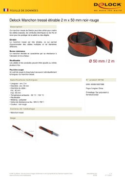 DeLOCK 20758 Braided Sleeve stretchable 2 m x 50 mm black-red Fiche technique