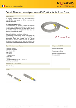 DeLOCK 20787 Braided sleeve for EMC shielding stretchable 2 m x 6 mm Fiche technique