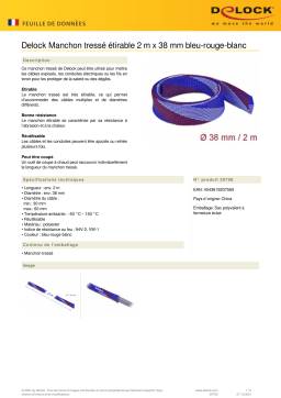 DeLOCK 20756 Braided Sleeve stretchable 2 m x 38 mm blue-red-white Fiche technique