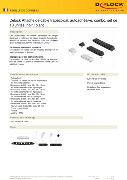 DeLOCK 18400 Cable holder trapezoid self-adhesive combo set 10 pieces black / white  Fiche technique