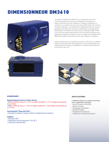 MFDS | DM3610 -2 Head System | Datalogic DM3610 Fiche technique | Fixfr