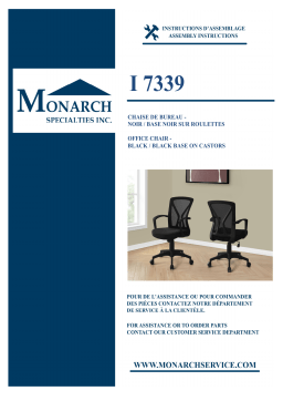Monarch Specialties I 7339 OFFICE CHAIR Manuel utilisateur