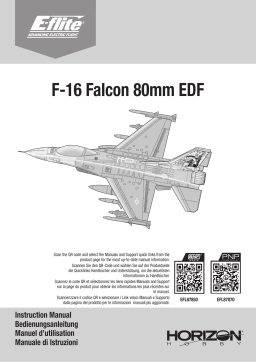 E-flite EFL87870 F-16 Falcon 80mm EDF Jet ARF Plus Manuel du propriétaire