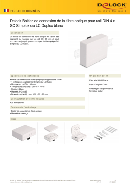 DeLOCK 87141 Optical Fiber Connection Box for DIN Rail 4 x SC Simplex or LC Duplex white Fiche technique