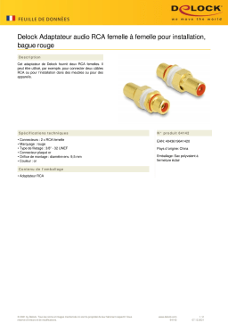 DeLOCK 64142 Audio Adapter RCA female to female for installation, red ring Fiche technique