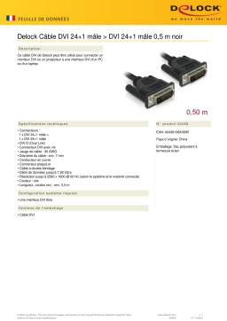 DeLOCK 84369 Cable DVI 24+1 male > DVI 24+1 male 0.5 m black Fiche technique