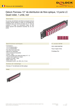 DeLOCK 66780 10″ Fiber Optic Patch Panel 12 Port LC Quad violet 1U black Fiche technique