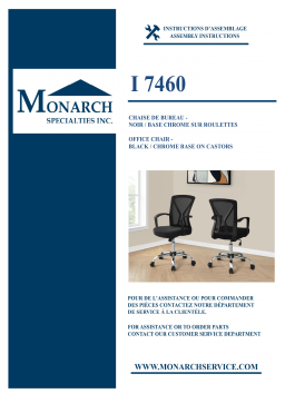 Monarch Specialties I 7460 OFFICE CHAIR Manuel utilisateur