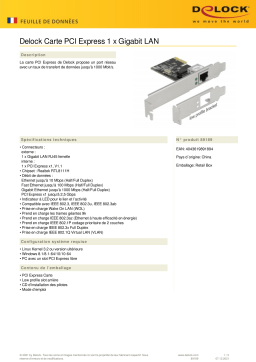 DeLOCK 89189 PCI Express x1 Card 1 x RJ45 Gigabit LAN RTL8111 Fiche technique