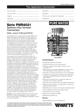 Watts PWR40213023 Reverse Osmosis System Dissolved Salts Removal 3600 Gpd spécification