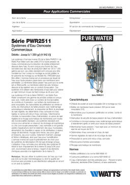 Watts PWR25111011 Reverse Osmosis System Dissolved Salts Removal 150 Gpd Wall Mount spécification