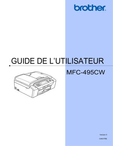 Brother MFC-495CW Inkjet Printer Manuel utilisateur | Fixfr