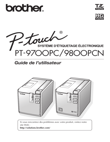 PT-9700PC | Brother PT-9800PCN P-touch Manuel utilisateur | Fixfr