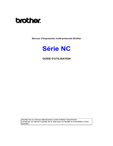 Brother NC-2010p Print Manuel utilisateur | Fixfr