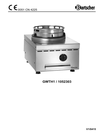 Bartscher 1052303 Gas wok table cooker GWTH1 Mode d'emploi | Fixfr